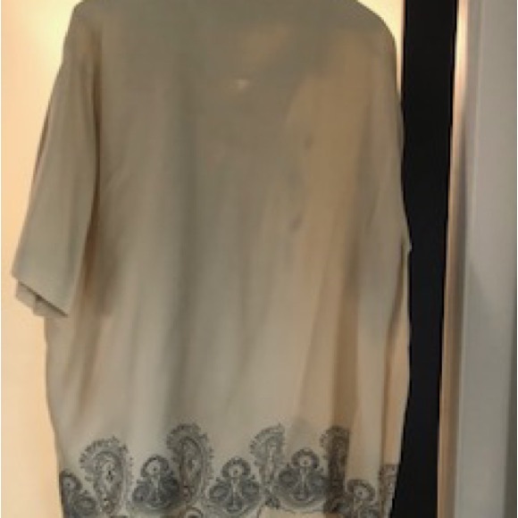 Paradise by axis men’s silk shirt, tan with beautiful design sz Large - Picture 3 of 5